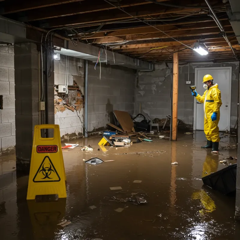 Flooded Basement Electrical Hazard in Yanceyville, NC Property