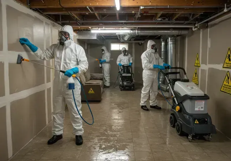 Basement Moisture Removal and Structural Drying process in Yanceyville, NC